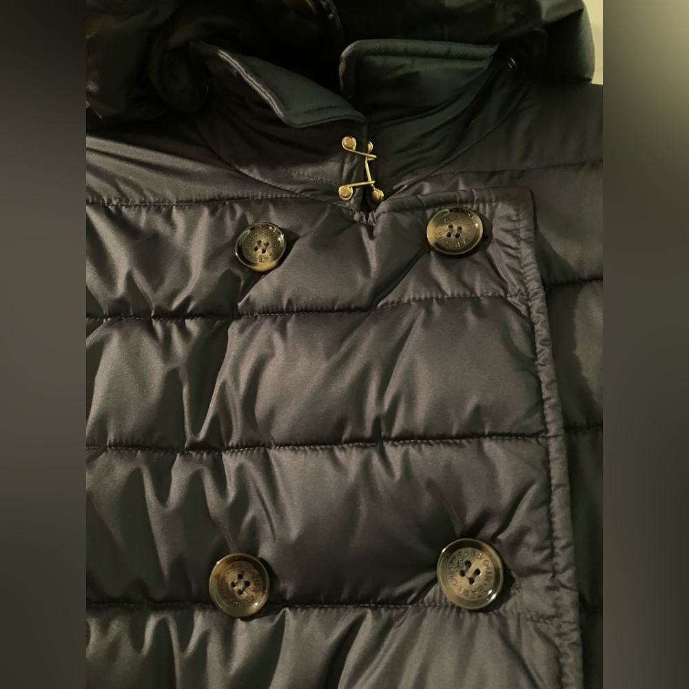 Barbour Black Hooded Tie Waist Coat - Picture 4 of 9